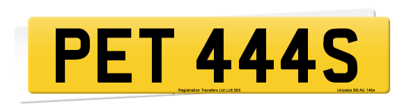 Registration number PET 444S